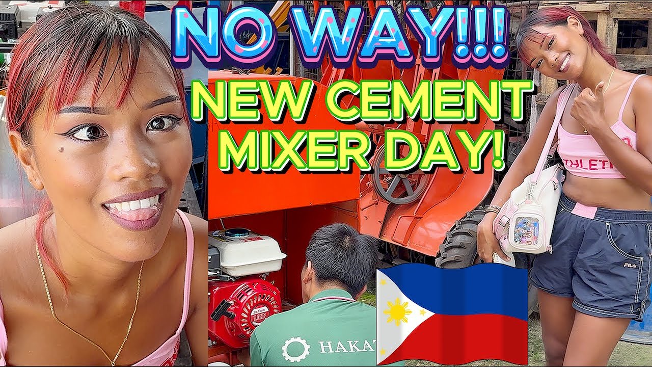 Image showcasing Filipina BUYS NEW CEMENT MIXER & FIRST START & NEW 4X4 TIRES! OFF GRID ...