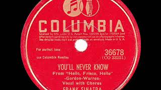 1943 OSCAR-WINNING SONG: You’ll Never Know - Frank Sinatra & The Bobby Tucker Singers