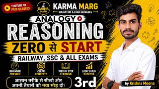 Reasoning 3rd Class: Number Analogy Basics 🧠 | Zero Se Start | Railway SSC & All Exams🎯