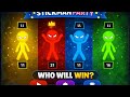 The Stickman party epic minigames/ 1 2 3 4 player rounds rainbow style battle 