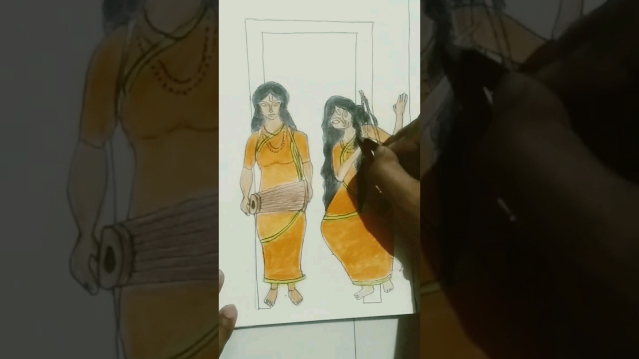 the sadhvis drawing with painting 