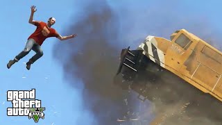 What happens if a train goes off the rails in GTA 5 / gameplay