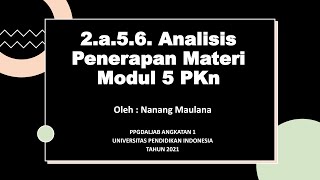 Analisis Materi Ajar Kontekstual Modul 5 PKn PPGDALJAB 2021