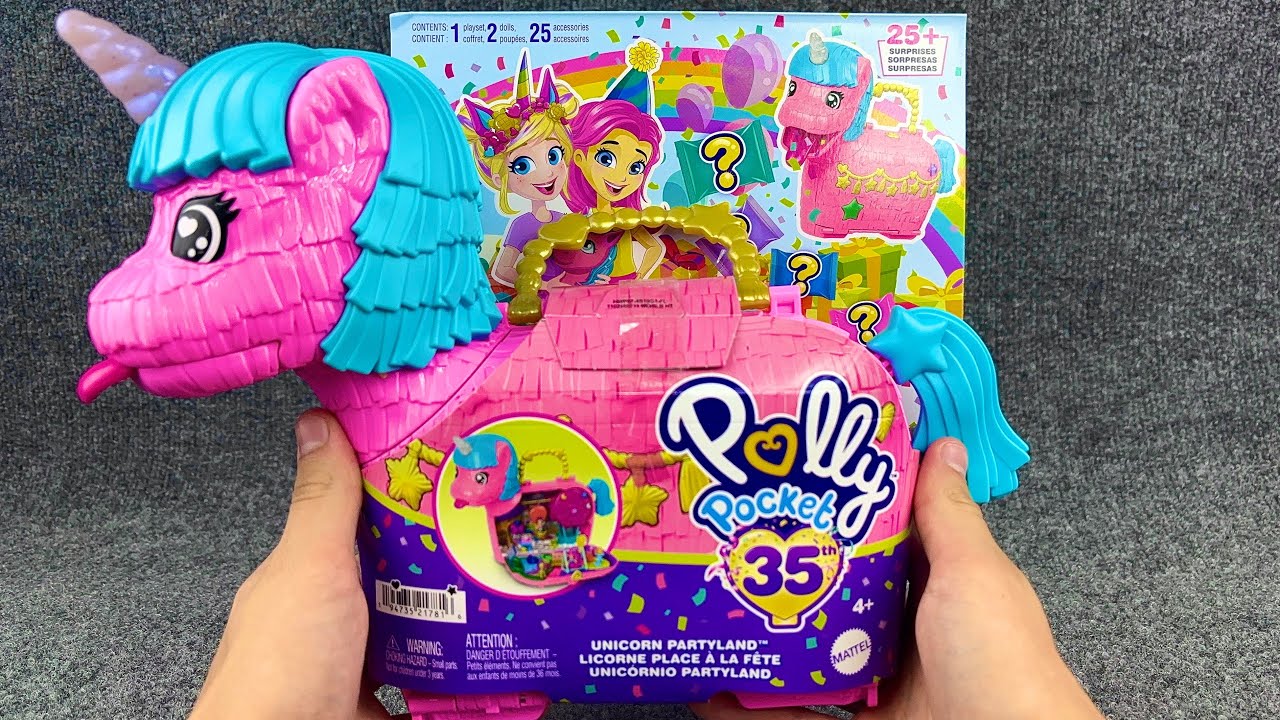 ASMR Unboxing Polly Pocket Unicorn Partyland – 35th Anniversary Surprise!