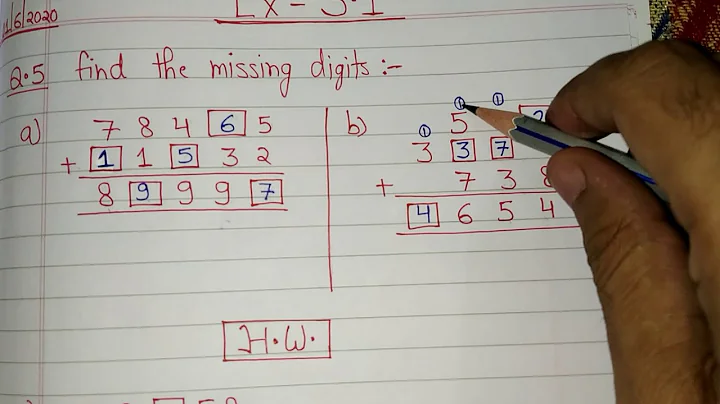 Class IV - How to Find the missing digits while addition