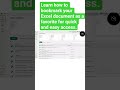 Learn how to bookmark your Excel document as a favorite for quick and easy access.
