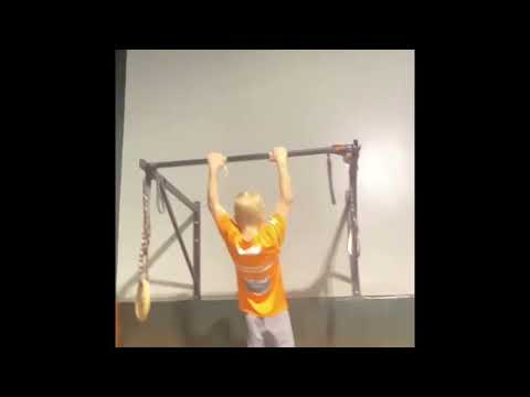 Going for 25 muscle ups in a row ￼ week, two of wrestling ￼camp￼ original record 18 ￼
