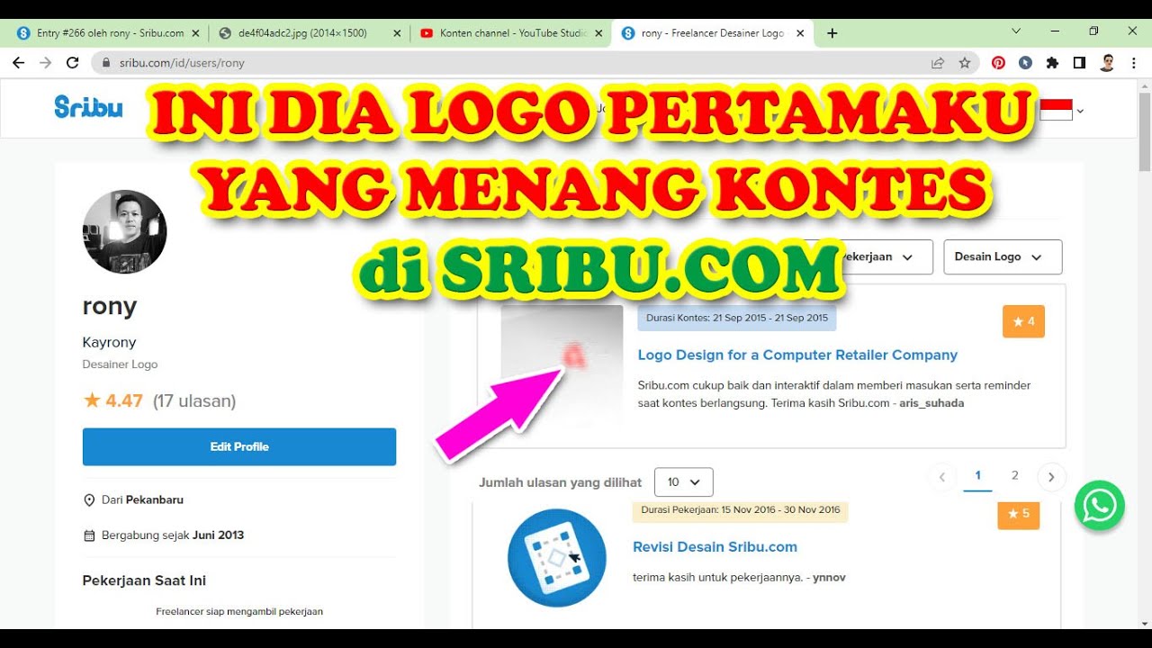 INI DIA LOGO PERTAMAKU YANG  MENANG KONTES SRIBU COM ‼️
