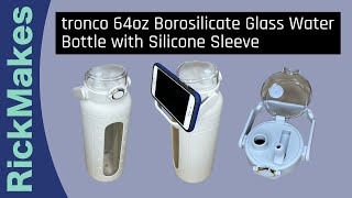 tronco 64oz Borosilicate Glass Water Bottle with Silicone Sleeve