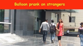 Pinning balloon on strangers challenge!!