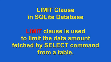 How to use LIMIT Clause using SQLite