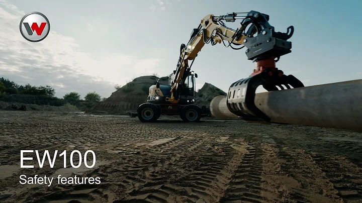 EW100 wheeled excavator with many safety features