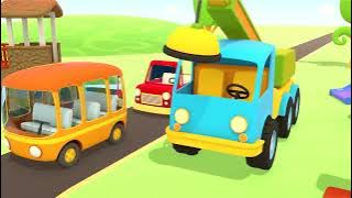 Sing with Leo! Car Cartoons for Kids & Baby Songs. The Tow Truck & Street Vehicles