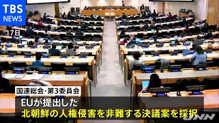 国連委 北朝鮮の人権侵害非難の決議案 拉致問題早期解決求める