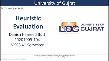University of (UoG):Heuristic Evaluation based on Nielsen’s Principles
