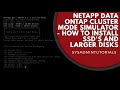 How to create SSD's and larger disks in Netapp Data Ontap Cluster Mode Simulator
