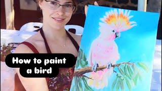 How to Paint a Bird in Acrylics 🎨 | Step-by-Step Painting Tutorial for Beginners