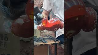 Relaxing glass fox making process, super healing handmade.#shorts