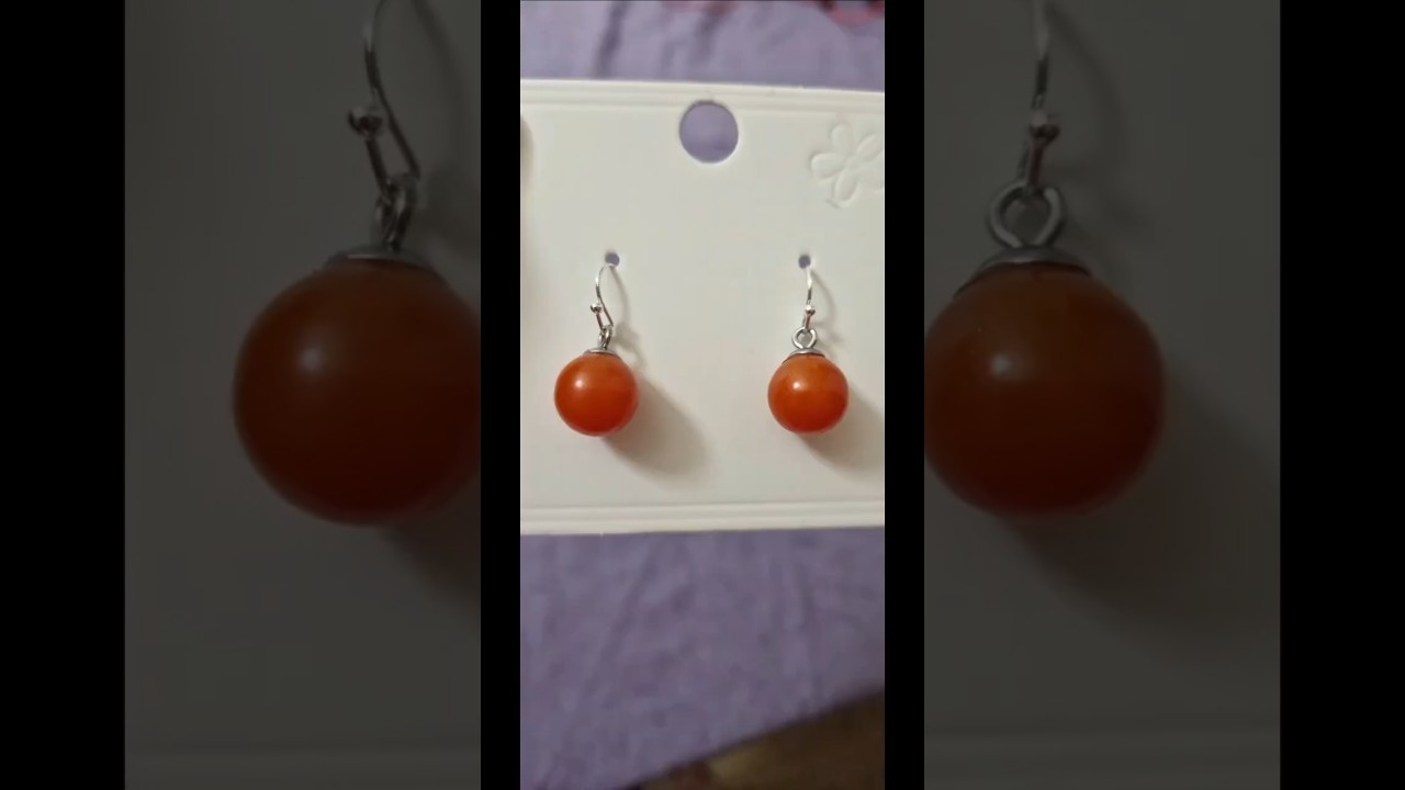 Cute Easy Ball Orange Earrings 😍🍊 
