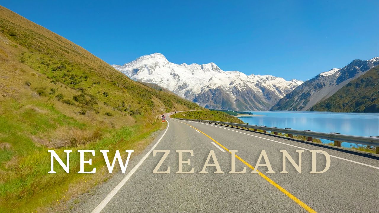 Scenic Driving in South Island, New Zealand - Lakes and Mountain Landscapes [4K]