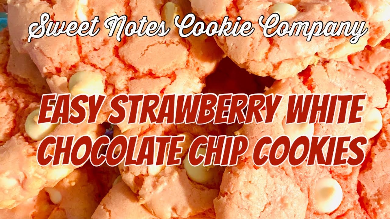 CAKE MIX COOKIES - Strawberry White Chocolate Chip Cookies