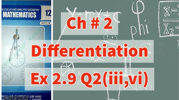 Ch 2 - Differentiation-  Exercise 2.9 Question 2 (iii , vi) - 12th Class Math- Smart Syllabus