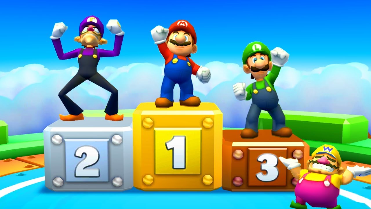 Mario Party Star Rush Minigames - Men Fighting: Mario vs Luigi Vs Wario vs Waluigi