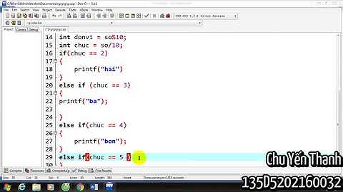 Bài 39 - Nhập 1 số nguyên có 2 chữ số. in ra cách đọc của số nguyên này