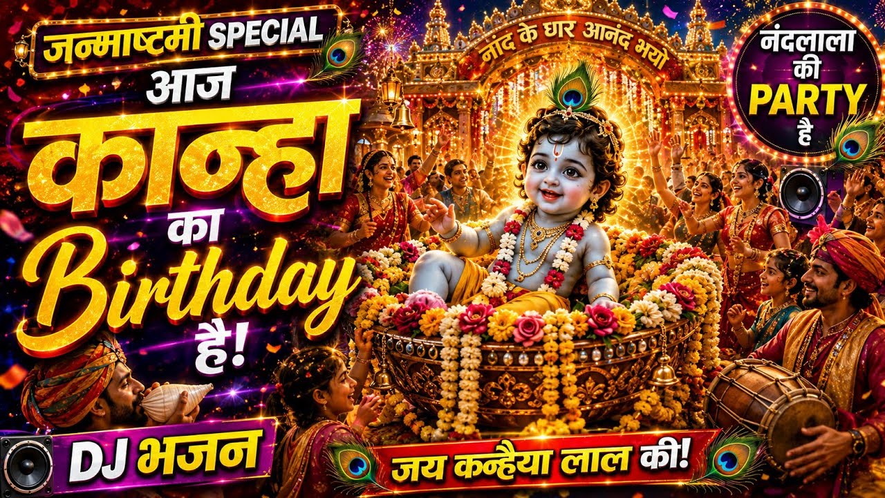 आज कान्हा का Birthday है! 🔥 | जन्माष्टमी Special DJ भजन | Radha Krishna Song 2026 @Ombhaktidev 