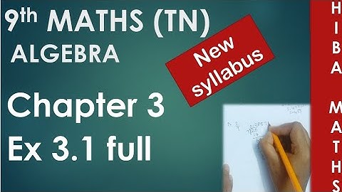 9th maths chapter 3 exercise 3.1 full answers TN New Syllabus TN Samacheer portions