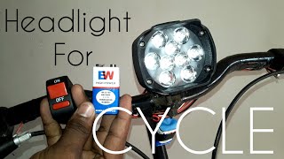 Headlight for CYCLE  || HOW to install headlight in CYCLE || Headlight 100 Rs for purchase contact
