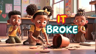 Temi and the Broken Flower Pot | A Story About Honesty | Slow English Story for Learning English Guide