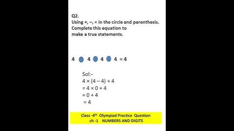 #class shorts  4th Maths Olympiad Exam Practice Question Answer