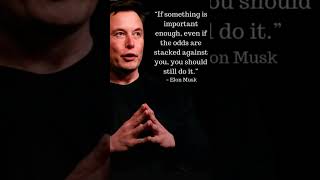 If something is important enough,even if the odds are stacked against you, you should still do it..