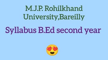 b.ed 2nd year syllabus mjpru university #mjpru #syllabus #bed2nd #bed #ctet #uptet #supertet #exam