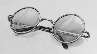 How To Draw Glasses | How To Draw Spectacles | Realistic Glass Drawing | كيفية رسم نظارات