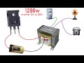 How to make simple inverter 12v to 220v TIP41 TIP42 transistor , No IC , Simple circuit
