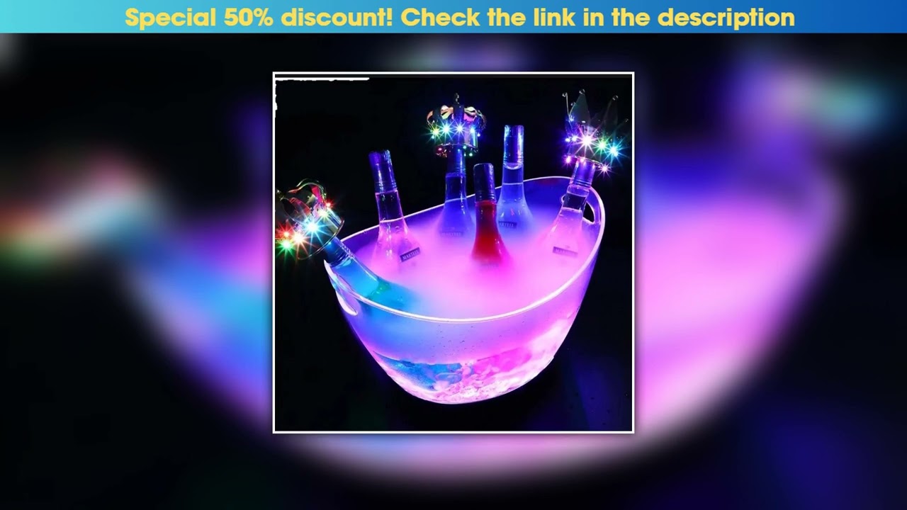 Top New Transparent Acrylic Led Luminous Ice Bucket 8 Liter Plastic Tub For Drinks Champagne Beer W
