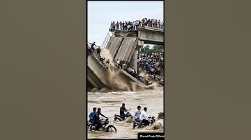 Moment the Bridge Almost Swept Away by Heavy Floods! #viral #shorts #youtubeshorts