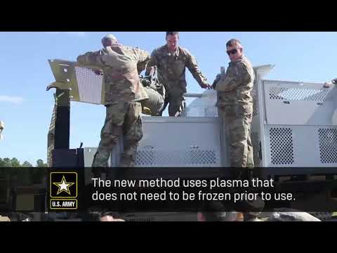 U.S. Army's 44th Medical Brigade air drops plasma onto the battlefield