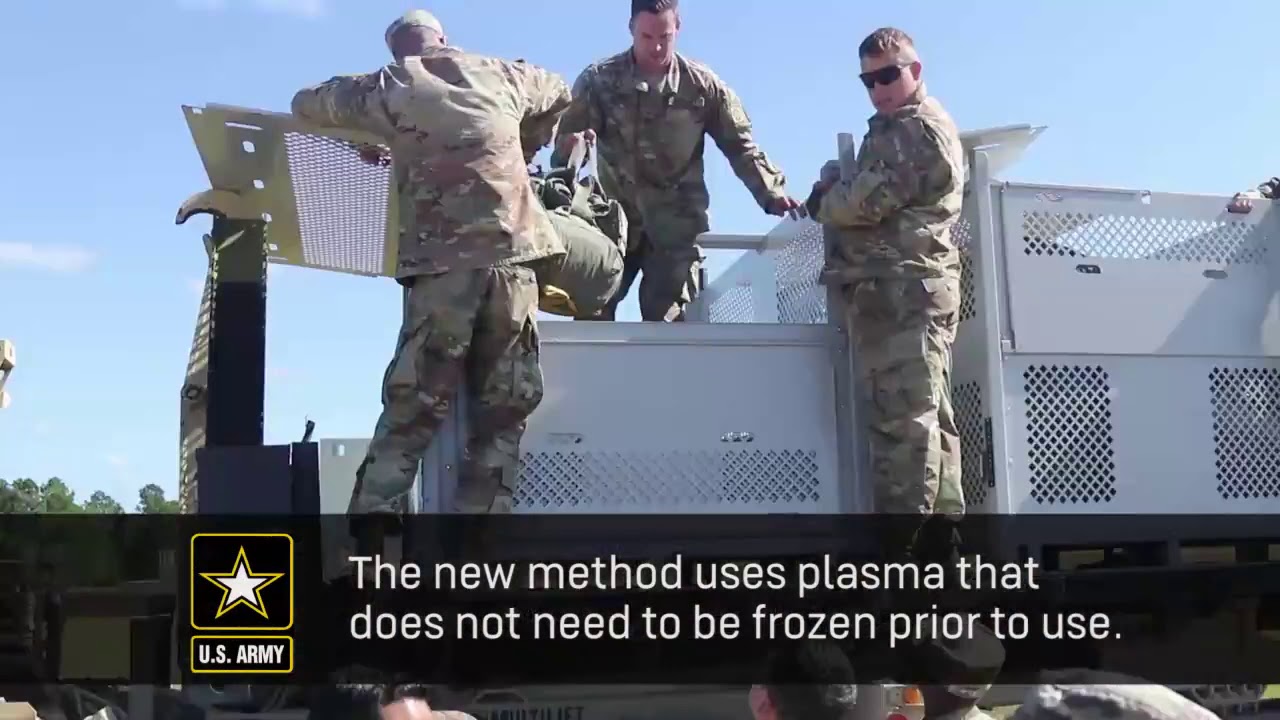 U.S. Army's 44th Medical Brigade air drops plasma onto the battlefield