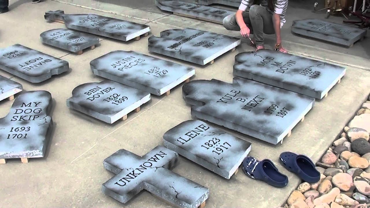 Halloween Tombstones - YouTube