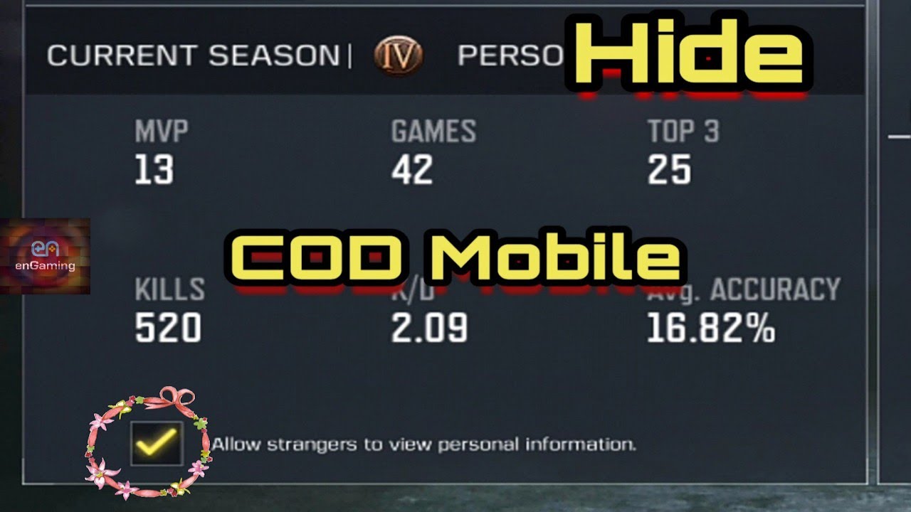 COD Mobile Hide/Disable Career Results Statistics RP Outfits