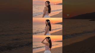 ✨ Cinematic Beach Sunset Photoshoot 🌊 | Soft Girl Aesthetic Edit 💖#aesthetic #photoshoot #aiediting