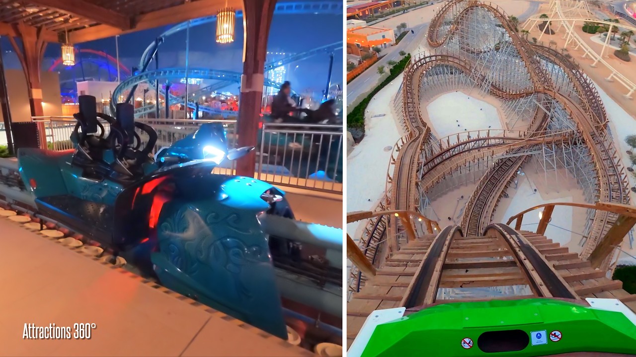 Sea Stallion Powered Coaster & Colossus Hybrid Wooden Coaster POV | Six Flags Qiddiya City 2026