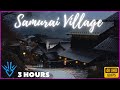 Samurai village   3 hours   japanese music  last samurai rain meditation  asmr  4k 