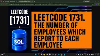 LeetCode SQL 1731 | Employees Reporting to Each Employee | SELF JOIN