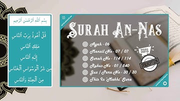 114. Surah An-Nas || سورة الناس | Read on and listen | Mishari Rashid Al - Afasy | The Holy Al-Quran