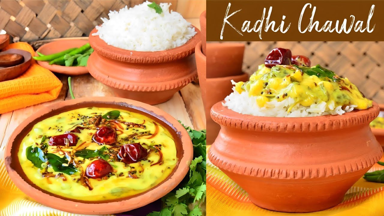 Punjabi Kadhi Chawal Recipe Kadhi Pakora with Zeera Rice Kadhi