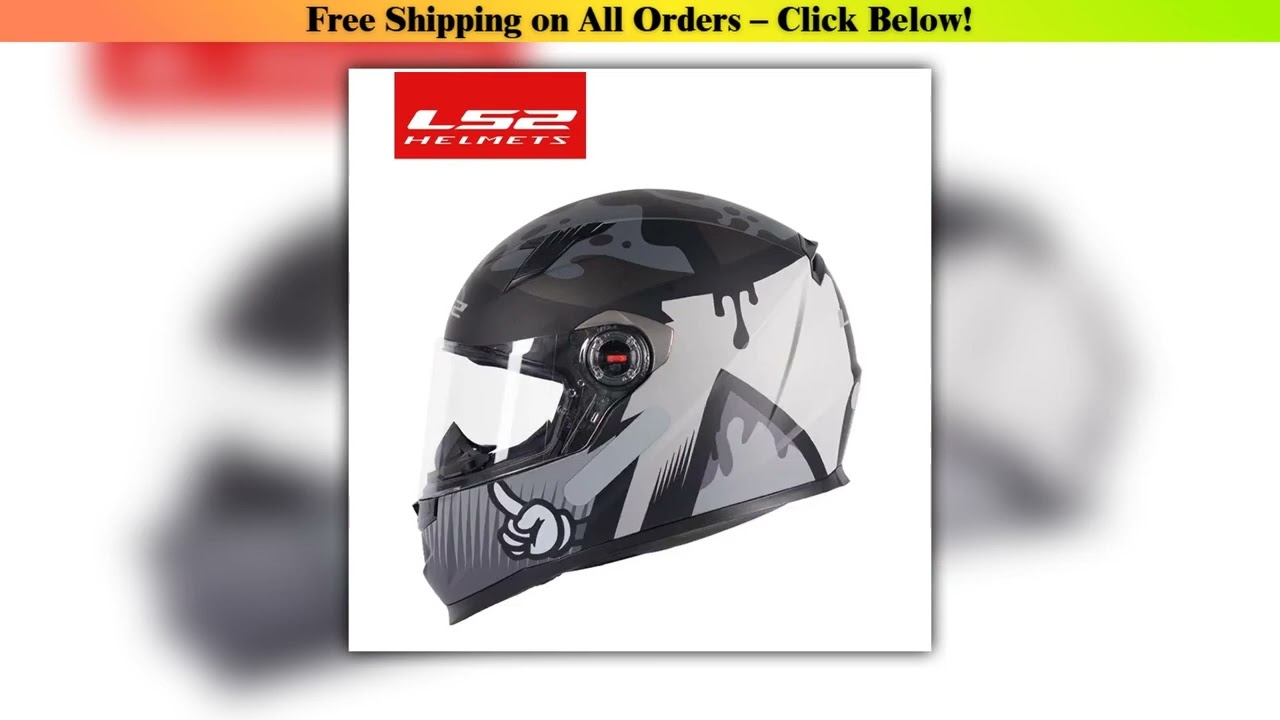 LS2 Full Face Motorcycle Helmet Men Women Motocross Helmet High-strength ABS Shell ECE Approved